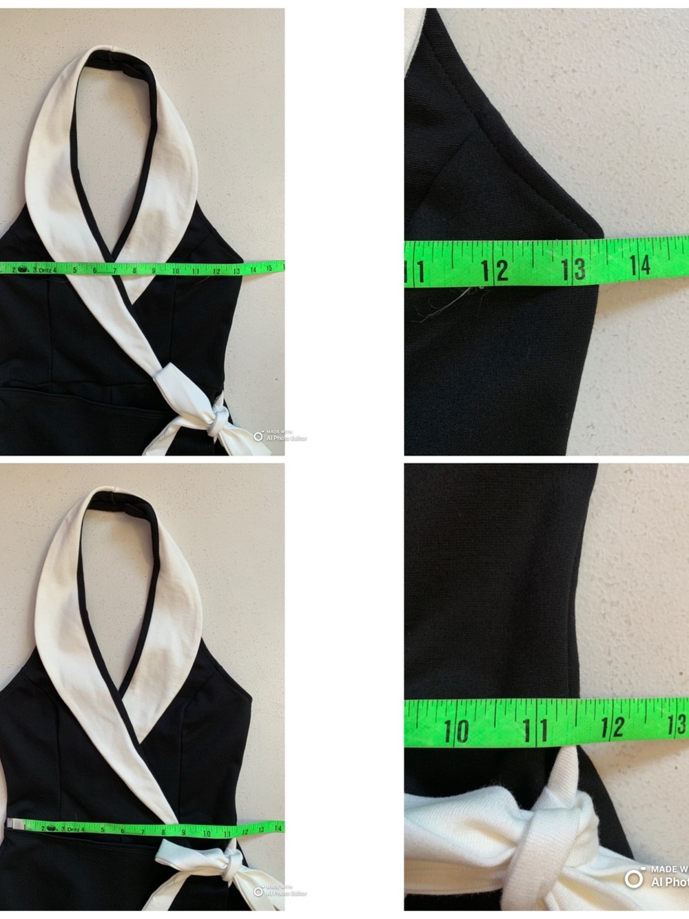 Lulus XS Cutest Poise Black Color Block Collared Halter Wrap Skort Romper NWT - Picture 16 of 17
